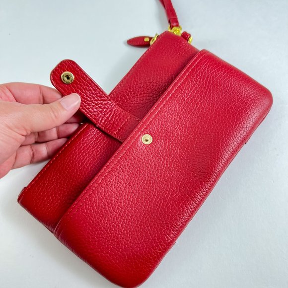 Genuine Leather Lodis Red Zipper Wristlet - Picture 9 of 13